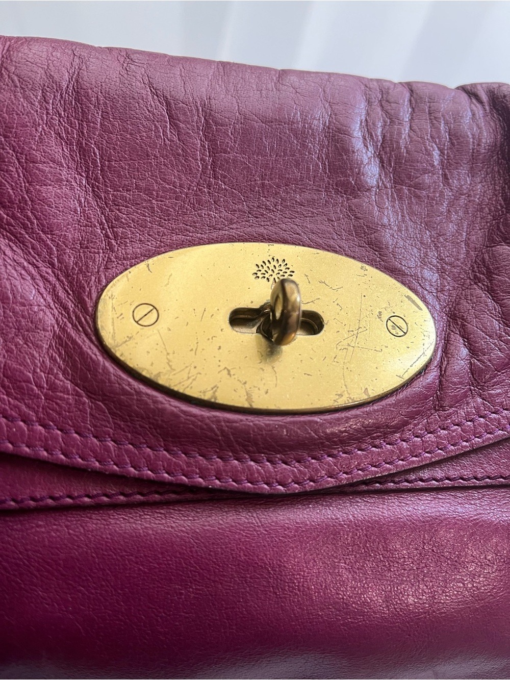 MULBERRY RARE VINTAGE TRIM ALEXA IN BERRY LEATHER - Picture 3 of 16